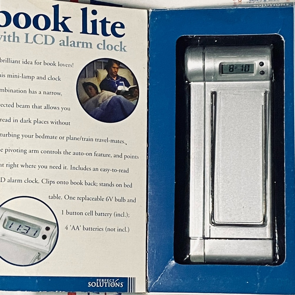 Book lite with LCD alarm clock